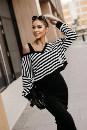 Compleu dama 2 piese cu dungi CANDY 3711-23
