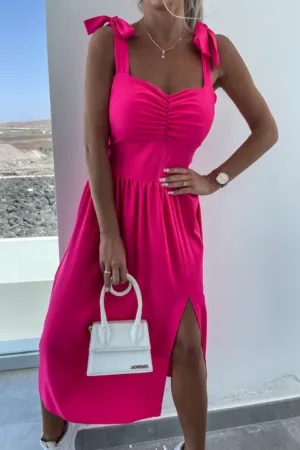 Rochie midi cu funde din bistrech - 5172