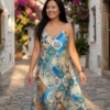 rochie imprimeu din satin adorashop (3)
