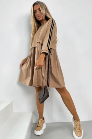 Rochie dama bumbac cu dungi aplicate 5273