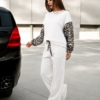 trening-bumbac alb cu animal print 4179 (2)