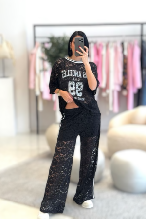 Set tricou si pantaloni din dantela Los Angeles IT7111